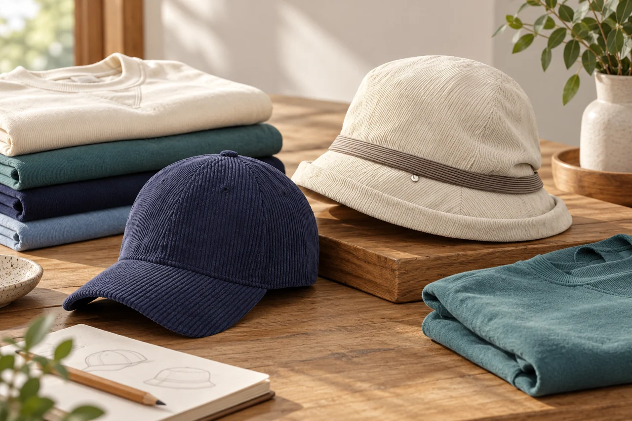 Headwear and apparel references can be reviewed together as a coordinated collection.
