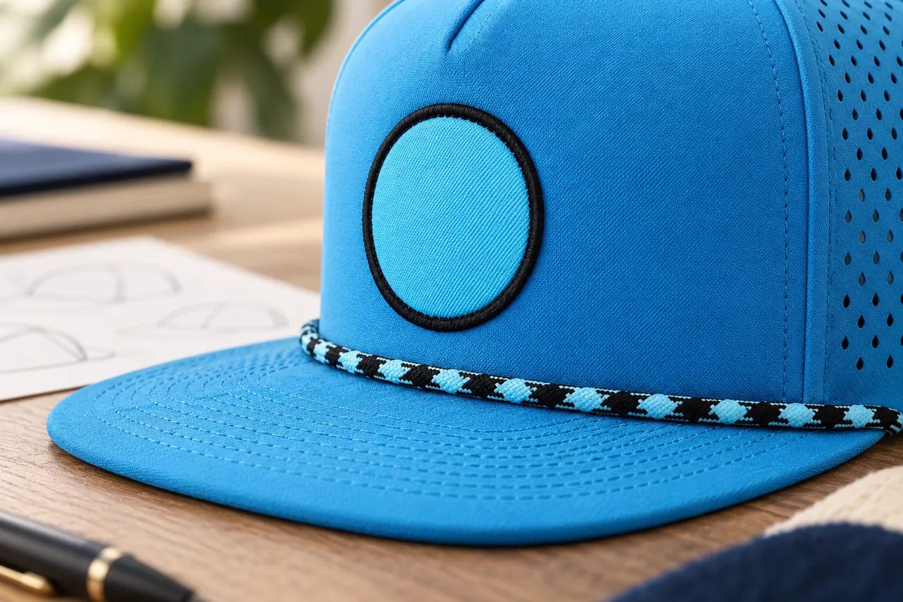 The visor edge and front area help define the selected merchandise-cap silhouette.