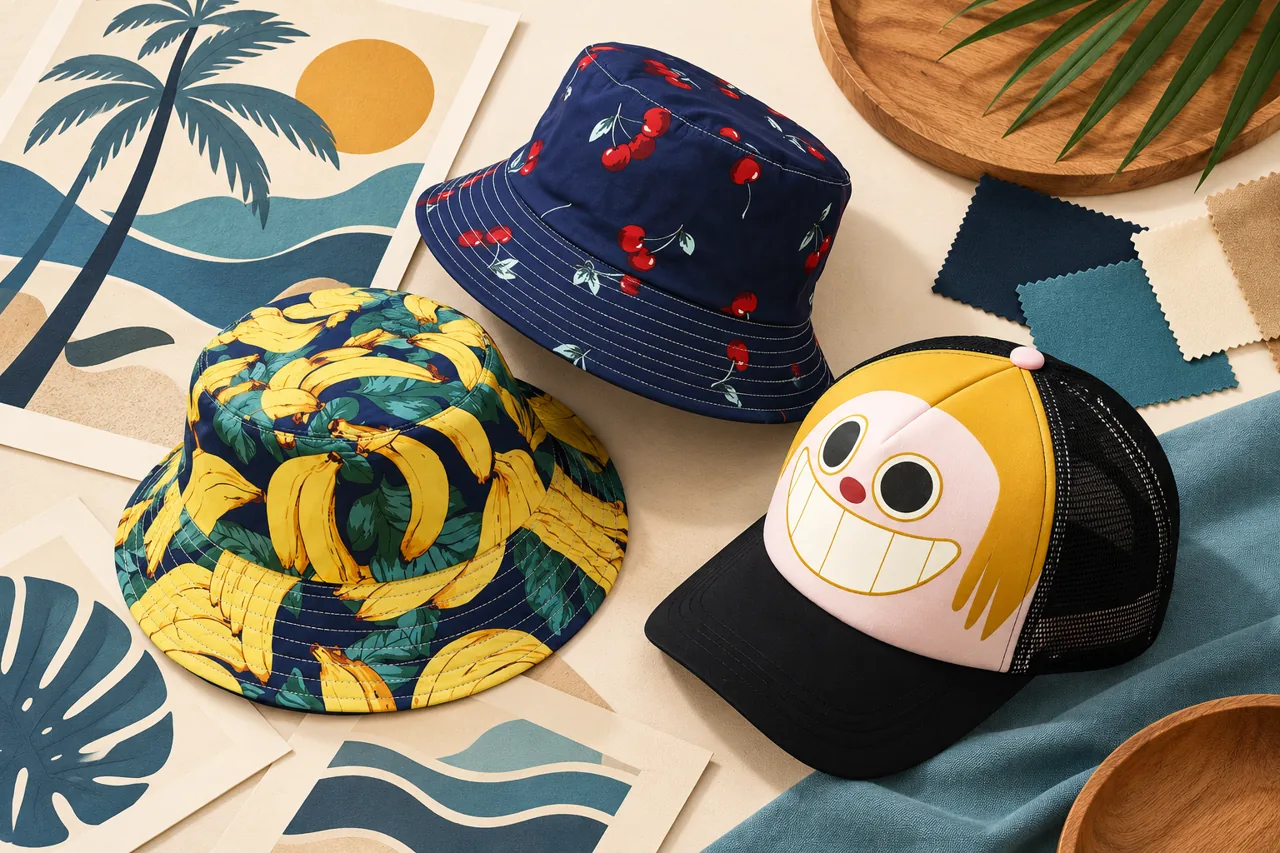 Original artwork and colour references help define a destination-specific collection.