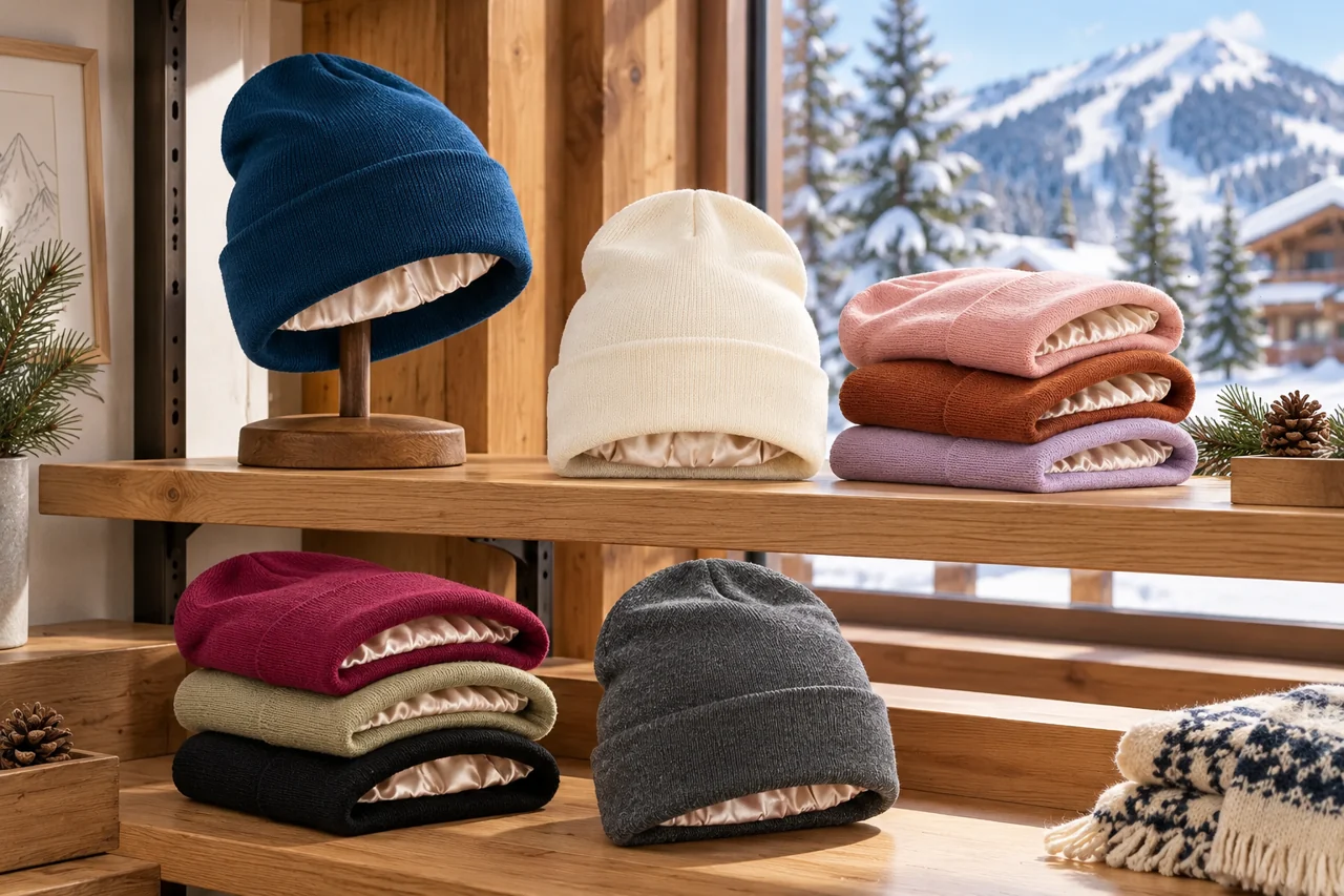 Knit-hat references provide a starting point for a resort winter retail range.