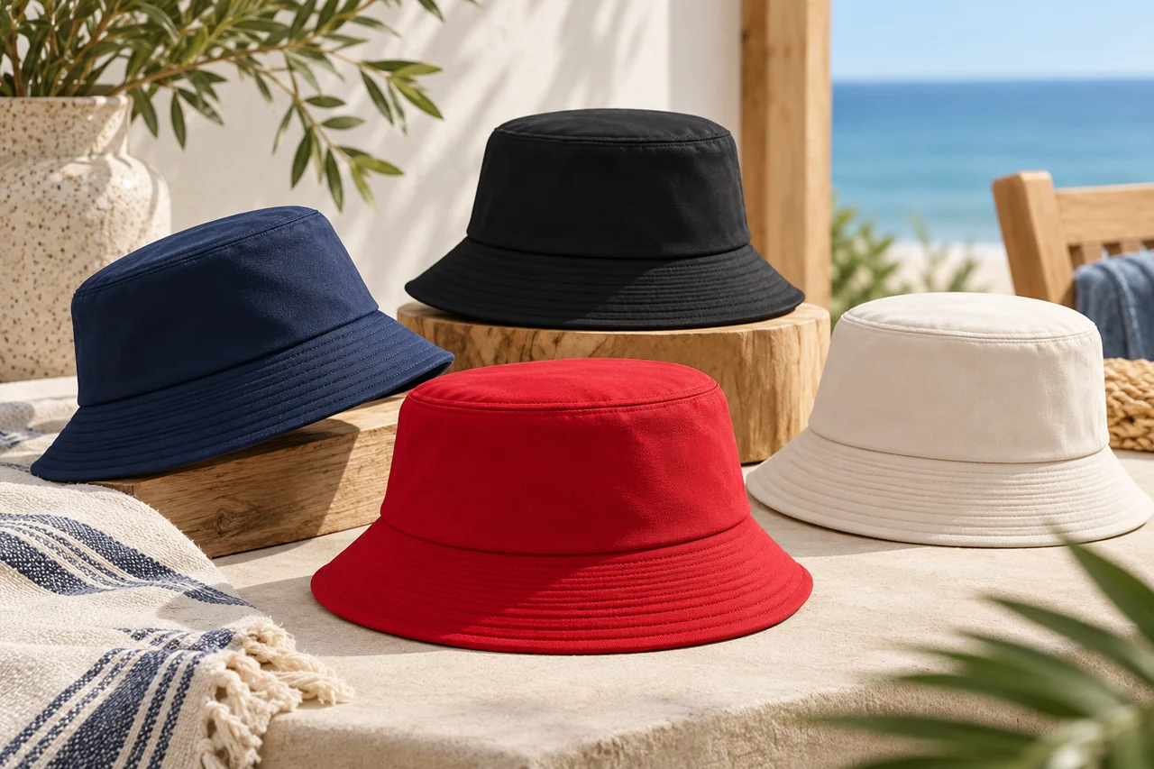 A bucket-hat silhouette gives a brand collection a distinct starting shape.