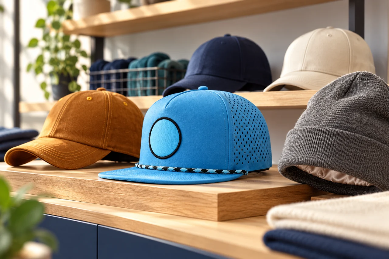 A related fan-headwear assortment can share an identity while retaining distinct product specifications.