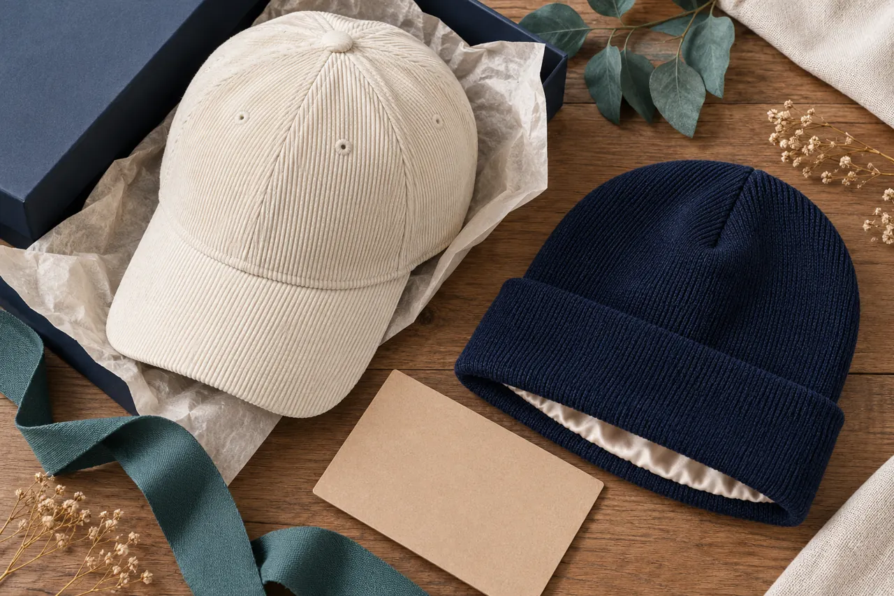 A selected hat range and plain presentation components help define the gift direction.