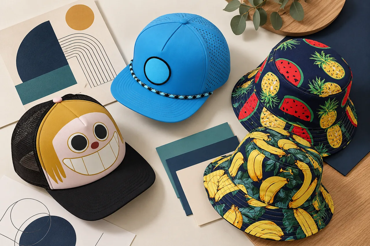 Original geometric artwork and colour references help prepare a product-specific layout review.