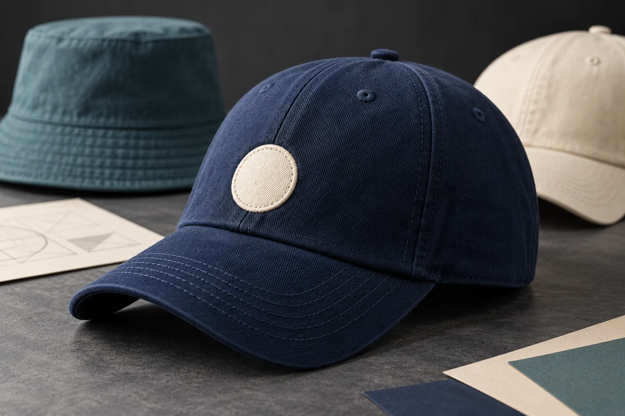 Fabric and construction details help make a custom hat specification clear.