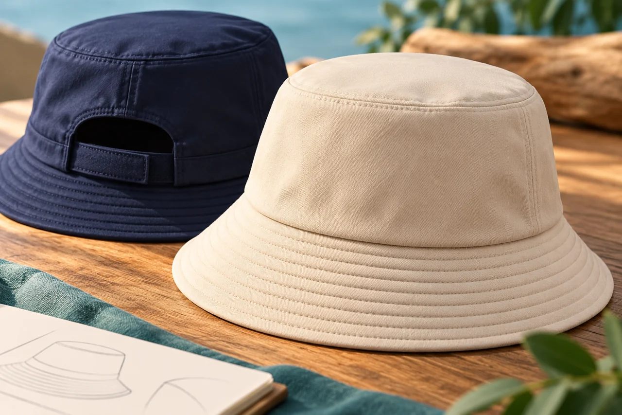 Cap adjustment and brimmed-hat construction provide different starting points for fit review.