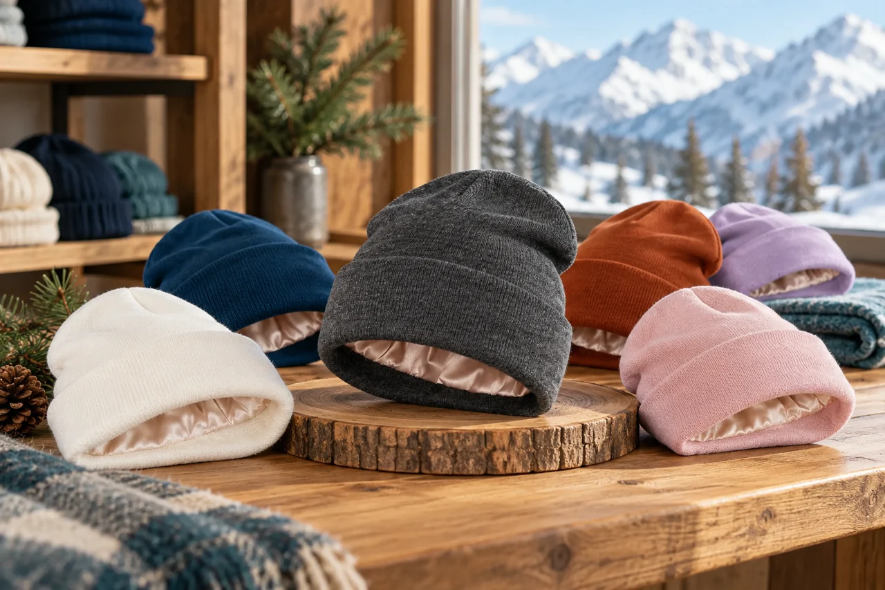 A mountain-shop setting helps evaluate the winter range as a retail collection.