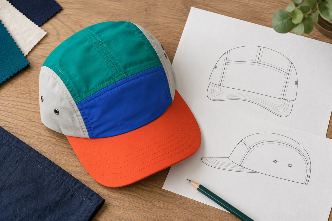Panel drawings and fabric references help organise colour and material decisions.