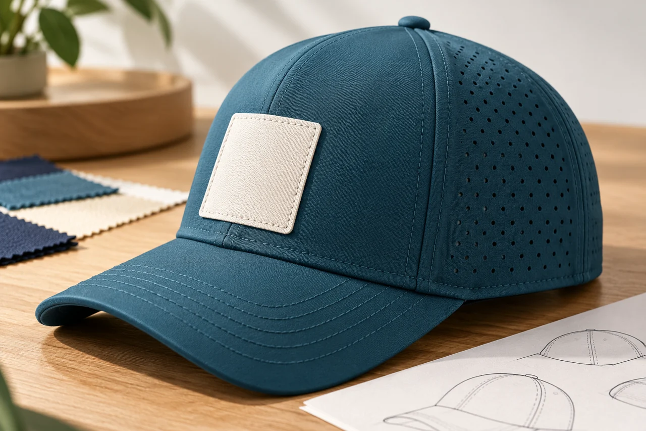 A defined decoration area connects the client artwork with the actual cap surface.