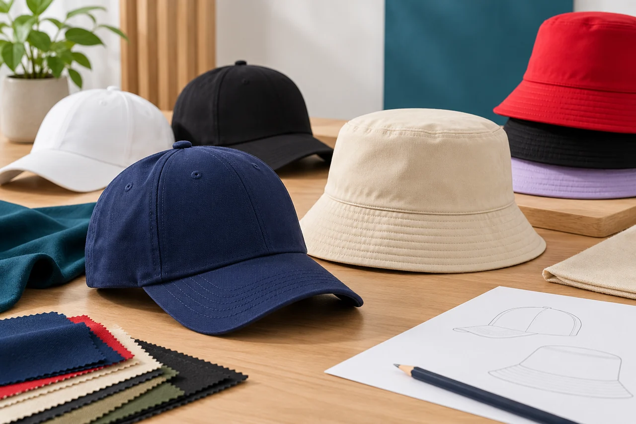 Hat samples and a review table help connect inspection planning with a defined product.