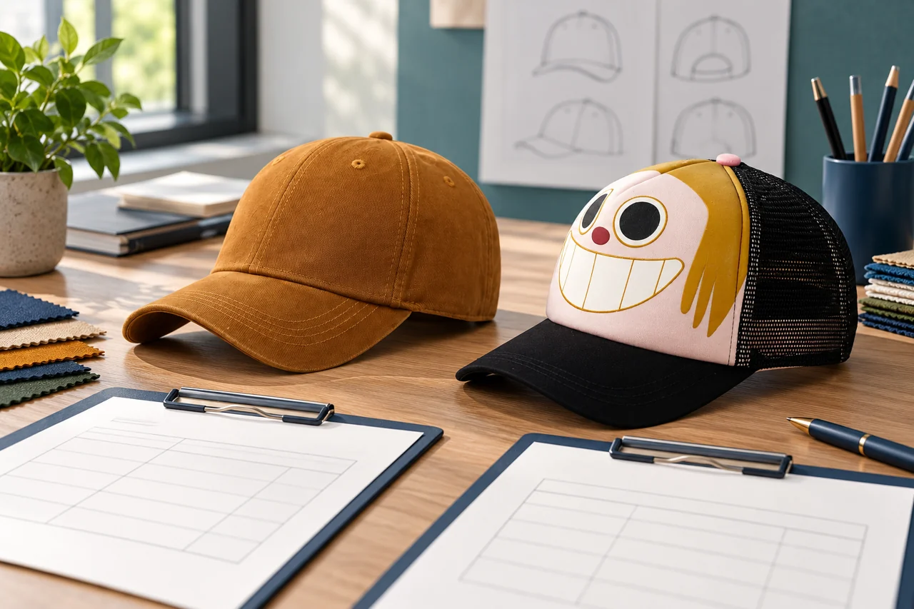 A sample and comparison sheet help connect the quotation with a defined hat specification.
