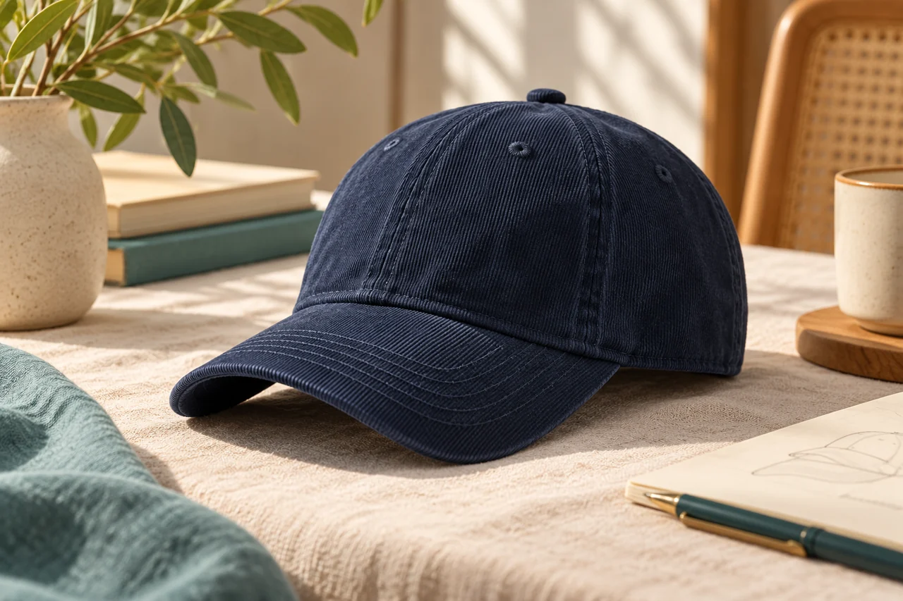 A simple apparel setting helps review the cap's role in a coordinated collection.