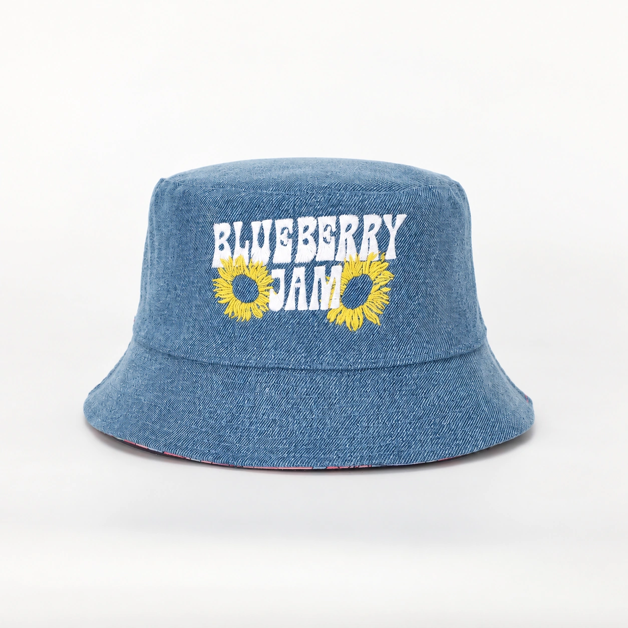 Custom Men Women Embroidery Logo Vintage Jean Denim Bucket Hat,Double-sided Fisherman Gorras,Printed Reversible Sun Cap