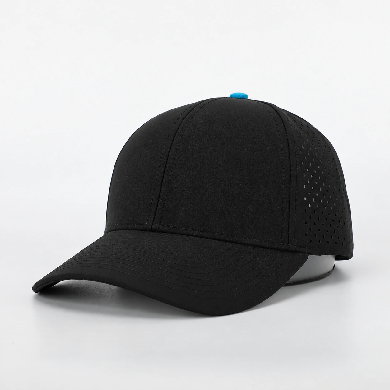 Custom Gorras 6 Panel Polyester Wholesale Laser Cut Hole Trendy Baseball Cap Embroidery Logo High Quality Waterproof Sport Hat