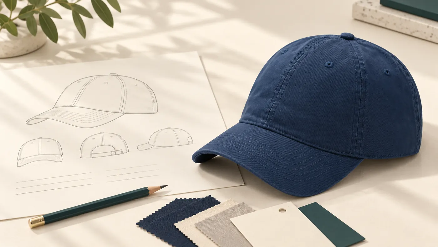 Illustrative cap reference and organized custom hat inquiry brief